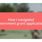 How I navigated government grant applications