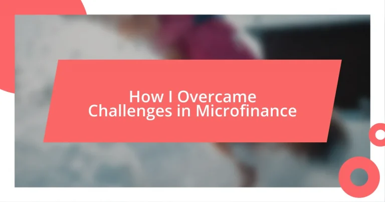 How I Overcame Challenges in Microfinance