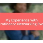 My Experience with Microfinance Networking Events