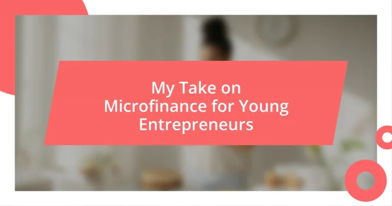 My Take on Microfinance for Young Entrepreneurs