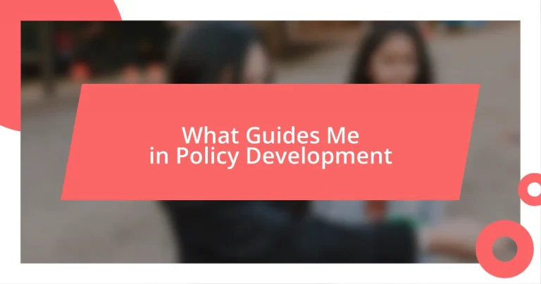 What Guides Me in Policy Development