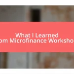 What I Learned from Microfinance Workshops