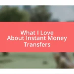 What I Love About Instant Money Transfers